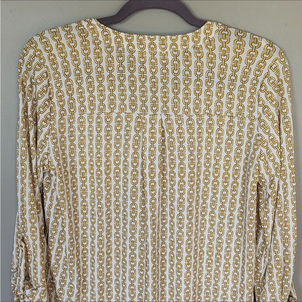 Michael Kors Chainlink MK Logo Zipper Top Cream/Gold - Picture 4 of 10